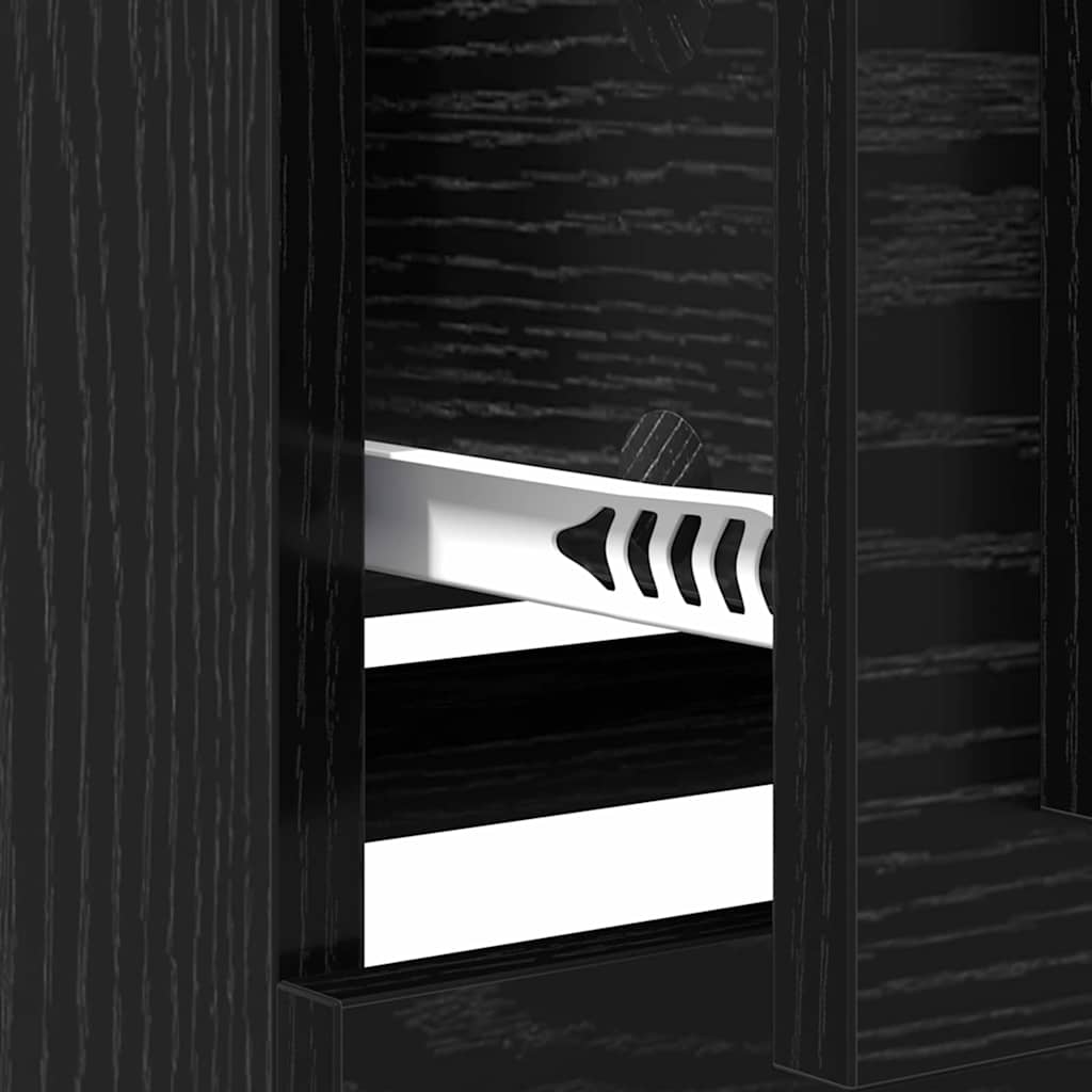 Sideboards 2 pcs Black Oak 70 x 35.5 x 67.5 cm Engineered Wood