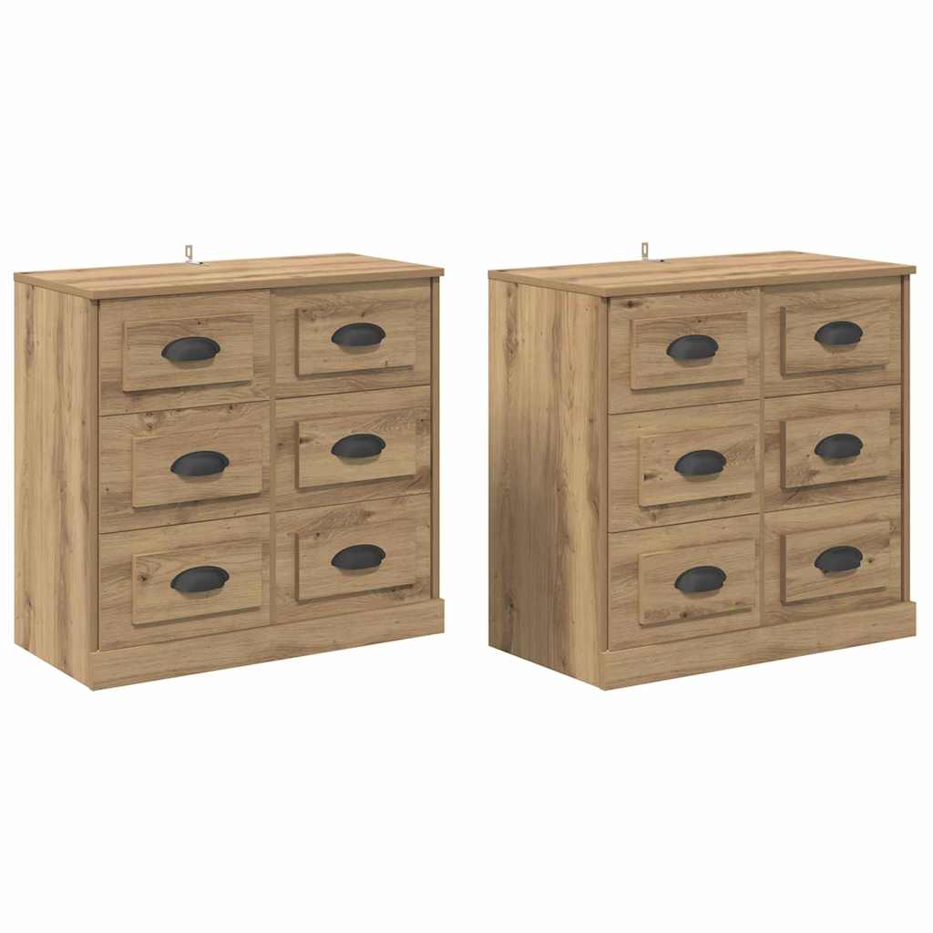 Sideboards 2 pcs Artisan Oak 70 x 35.5 x 67.5 cm