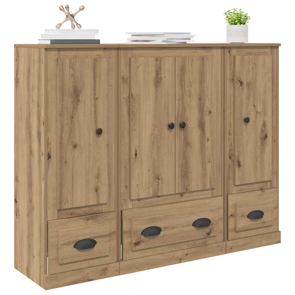 Highboard 3 pcs Artisan Oak 132 x 35.5 x 103.5 cm