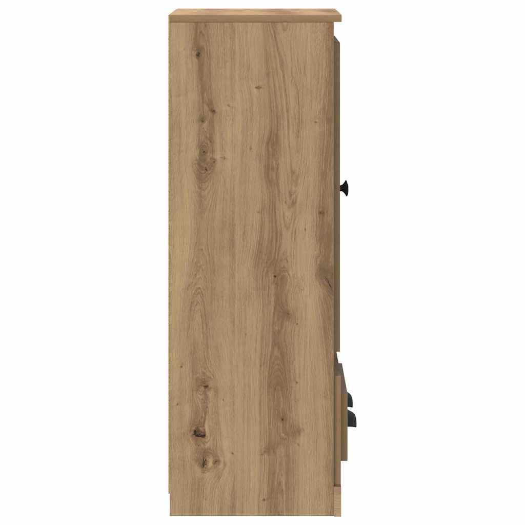 Highboard 3 pcs Artisan Oak 132 x 35.5 x 103.5 cm