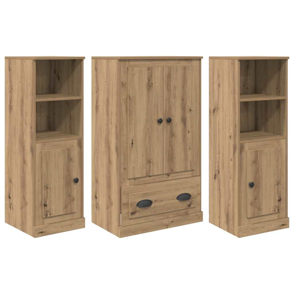 Highboard 3 pcs Artisan Oak 132 x 35.5 x 103.5 cm