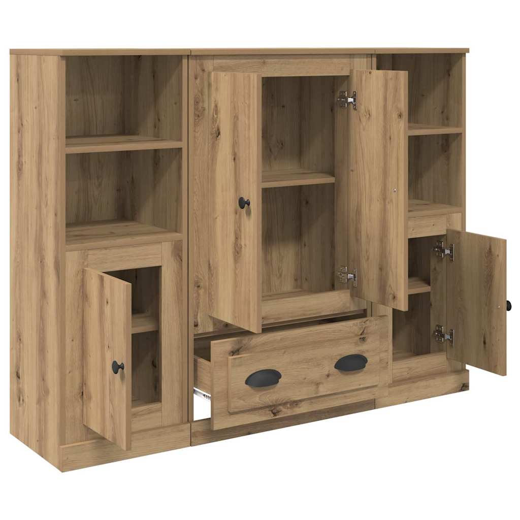 Highboard 3 pcs Artisan Oak 132 x 35.5 x 103.5 cm