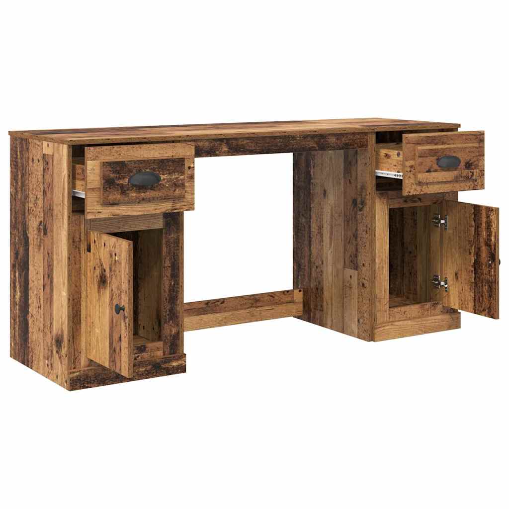 Desk with Cabinet Old Wood Engineered Wood 154.5 x 50 x 75 cm