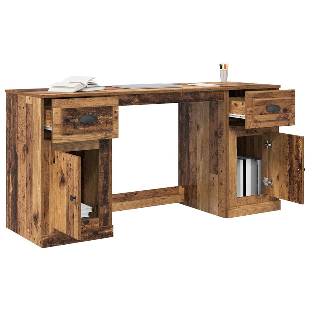 Desk with Cabinet Old Wood Engineered Wood 154.5 x 50 x 75 cm