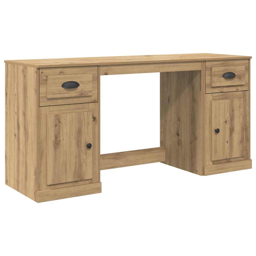 Desk with Cabinet Artisan Oak Engineered Wood