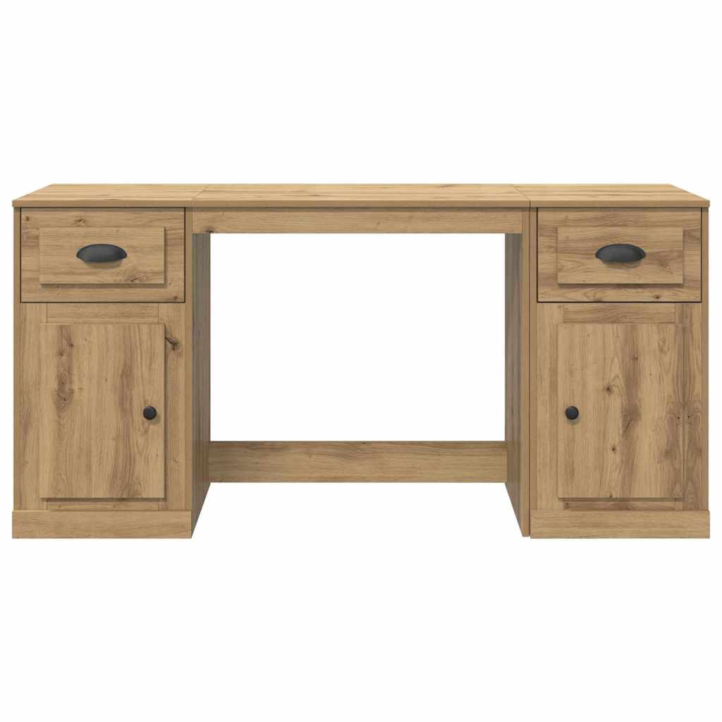 Desk with Cabinet Artisan Oak Engineered Wood