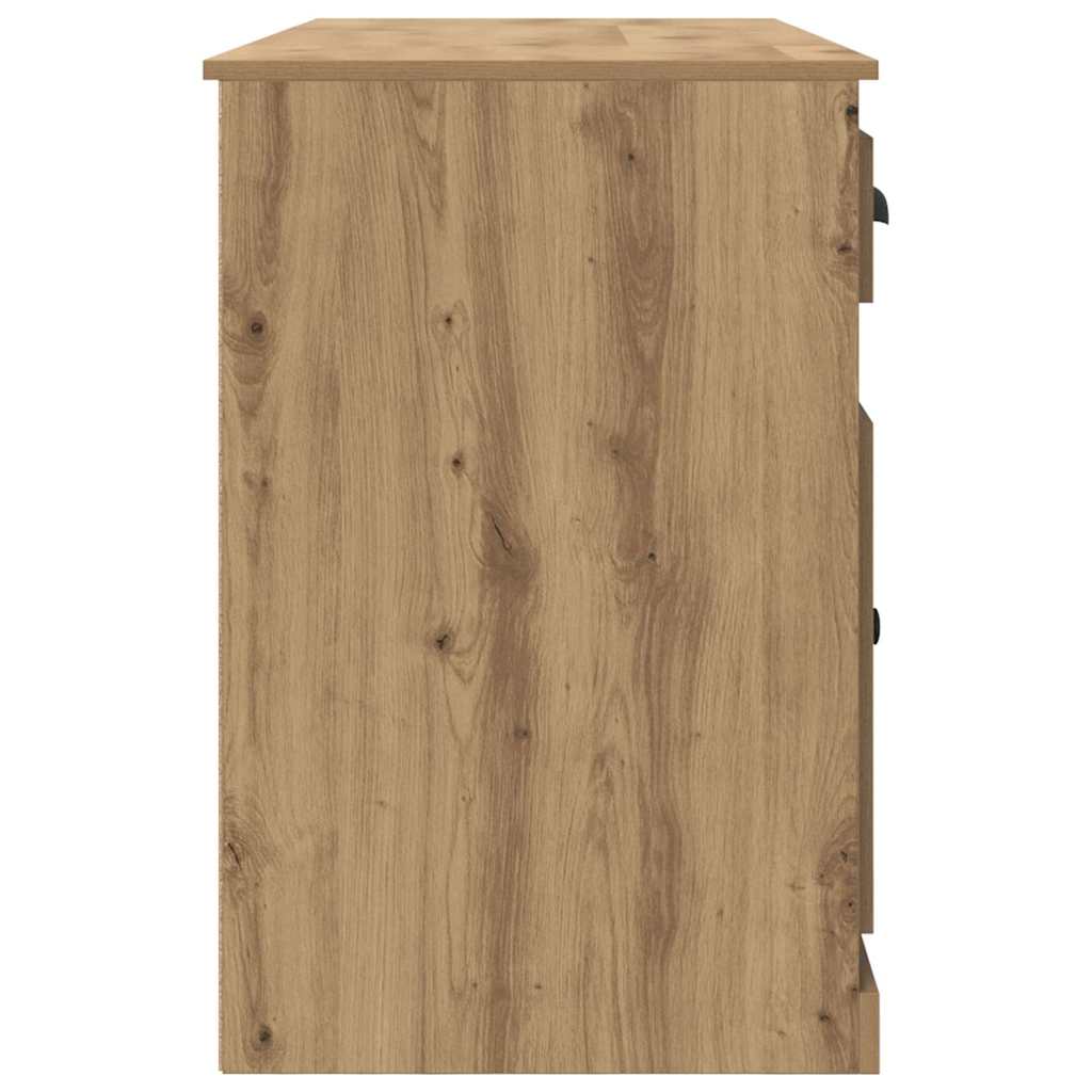 Desk with Cabinet Artisan Oak Engineered Wood