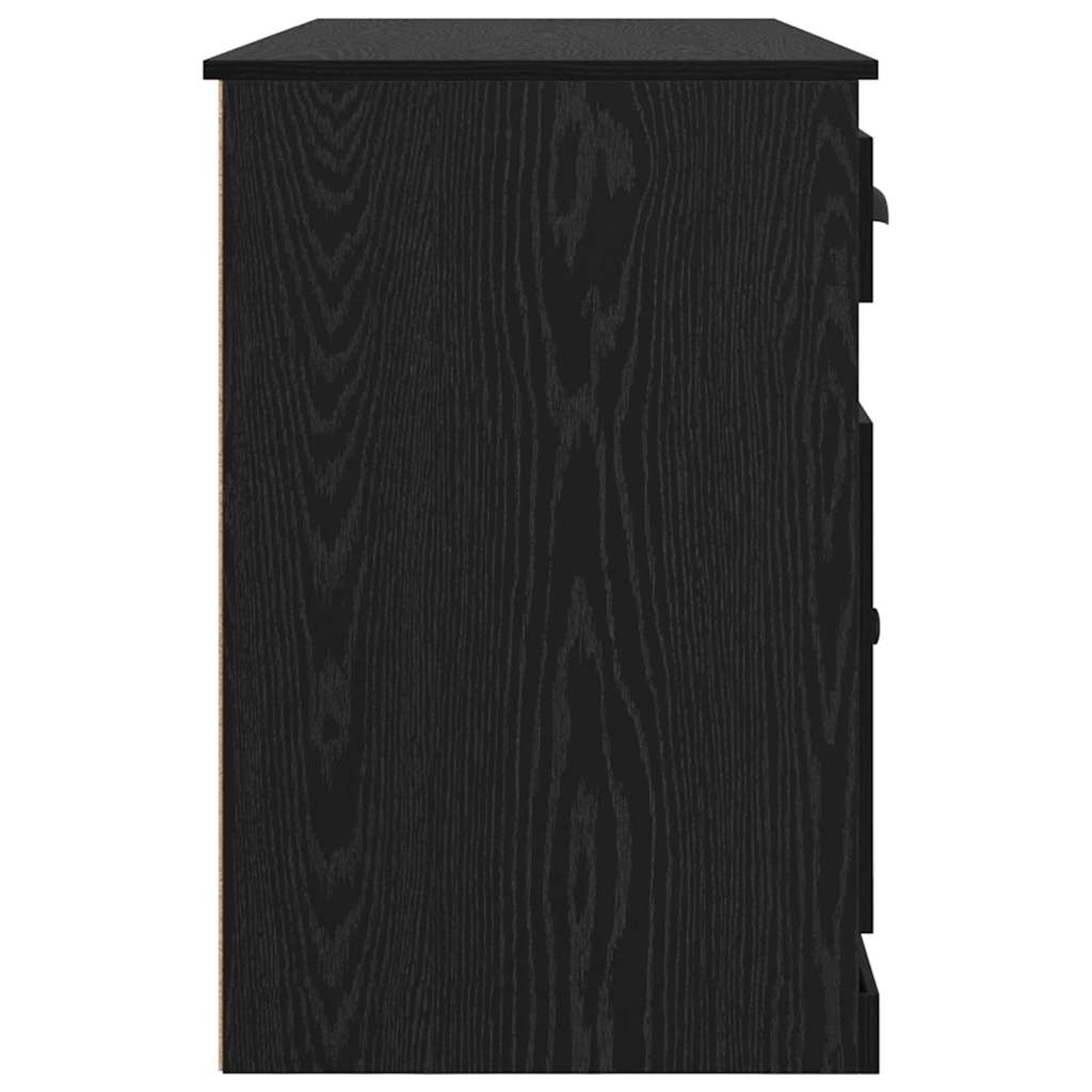 Desk with Cabinet Black Oak 154.5 x 50 x 75 cm Engineered Wood