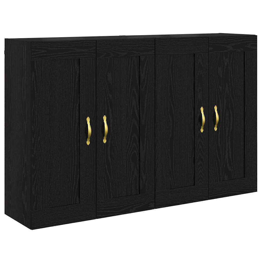 Wall-mounted Cabinet 2 pcs Black Oak 69.5 x 34 x 90 cm