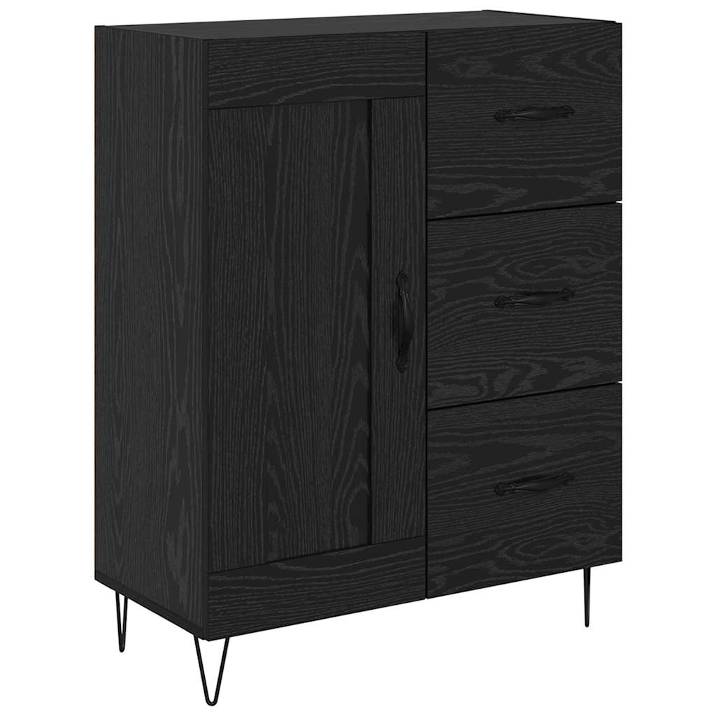 Highboard Black Oak 69.5 x 34 x 90 cm Engineered Wood