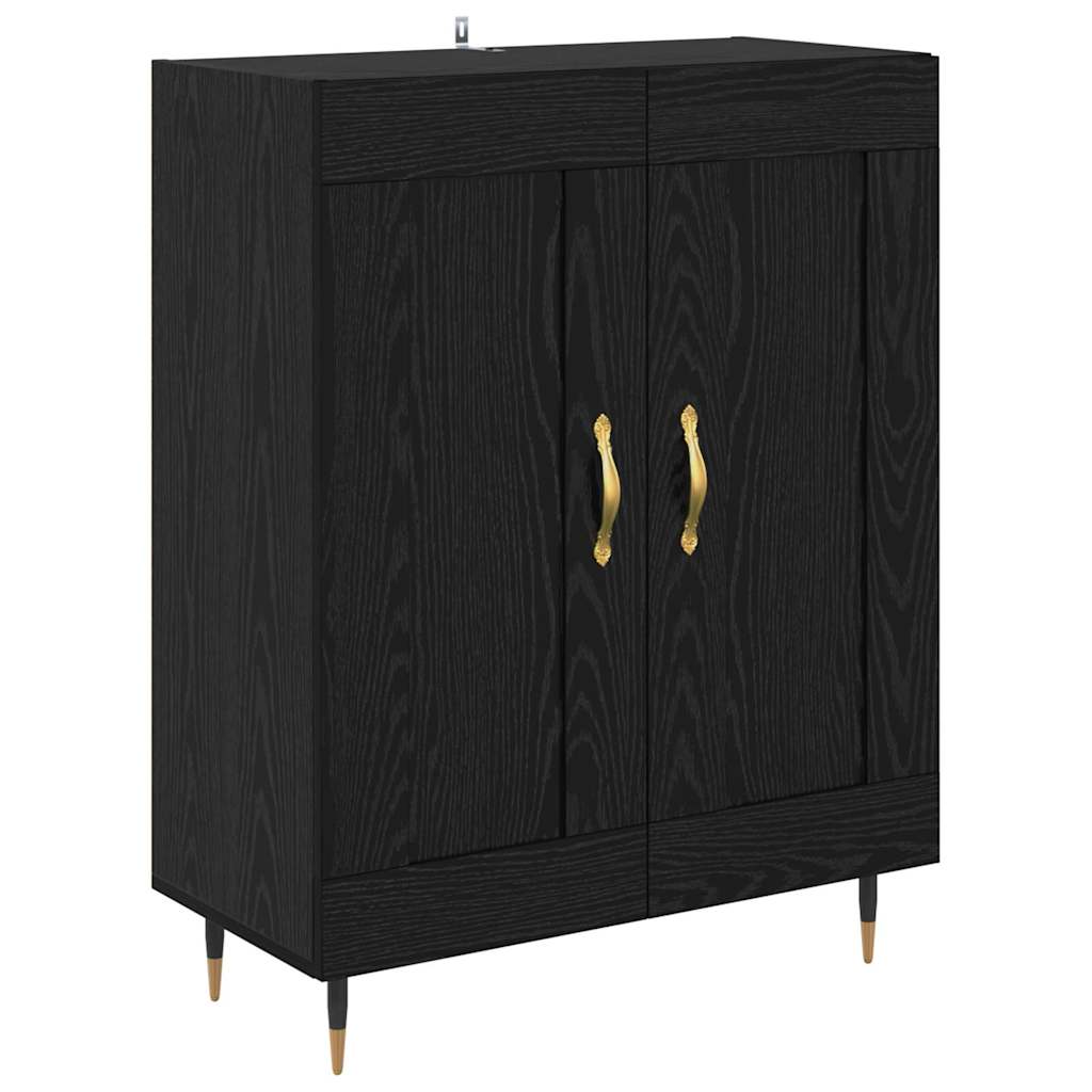 Highboard Black Oak 69.5 x 34 x 90 cm Engineered Wood