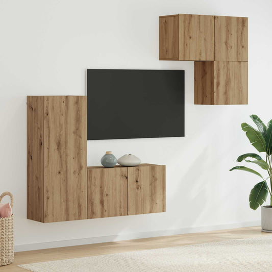 TV Cabinet 4 pcs Artisan Oak Engineered Wood