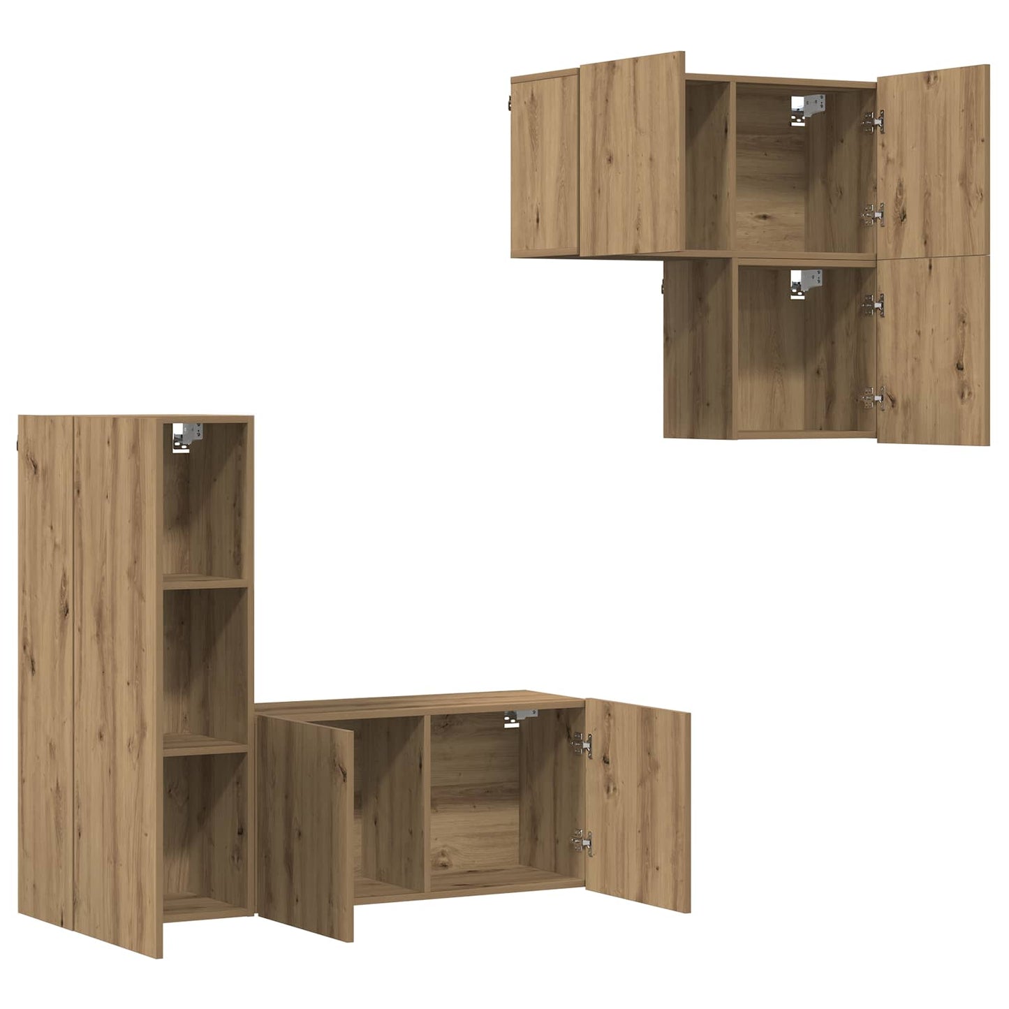 TV Cabinet Wall-mounted 4 pcs Artisan Oak Engineered Wood
