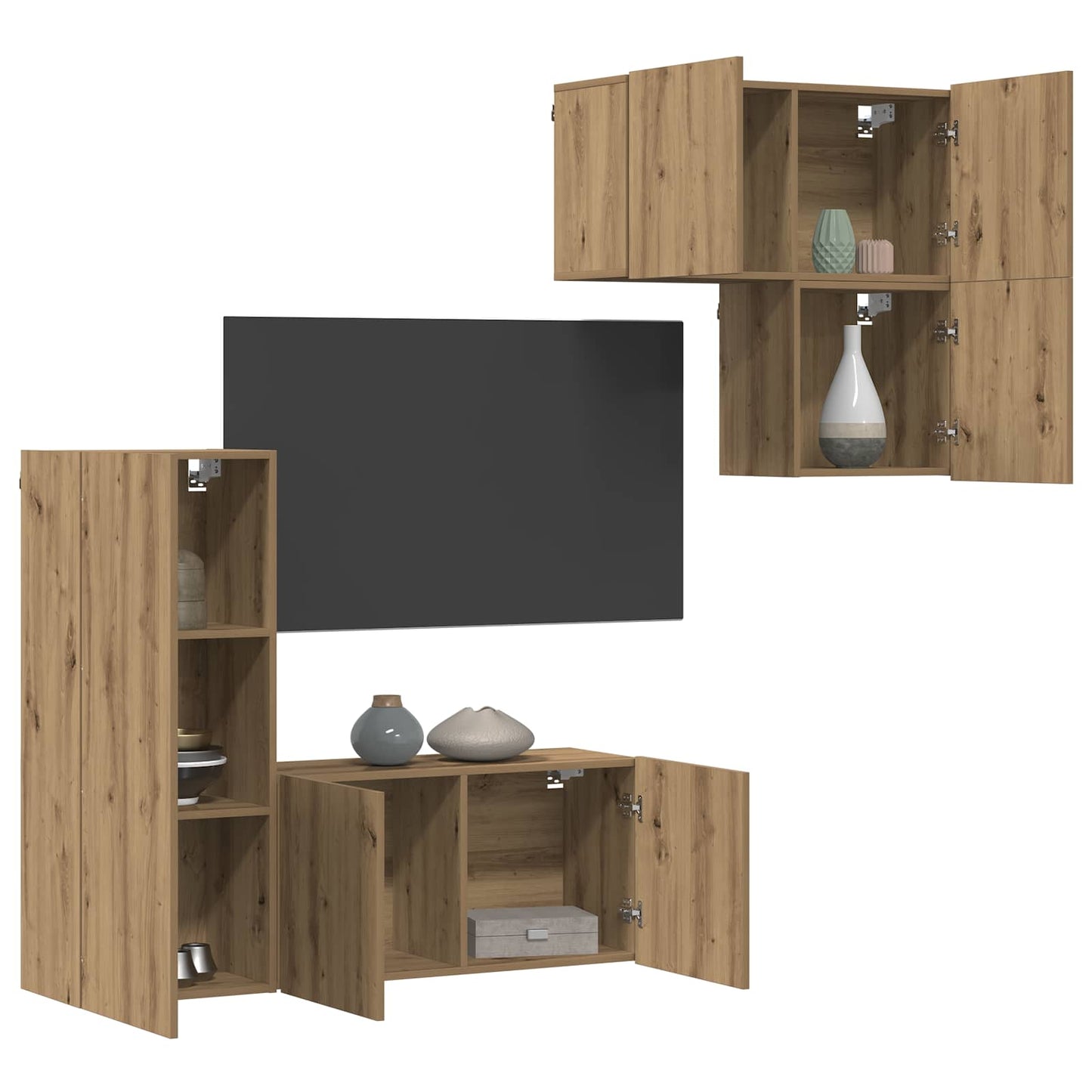 TV Cabinet 4 pcs Artisan Oak Engineered Wood