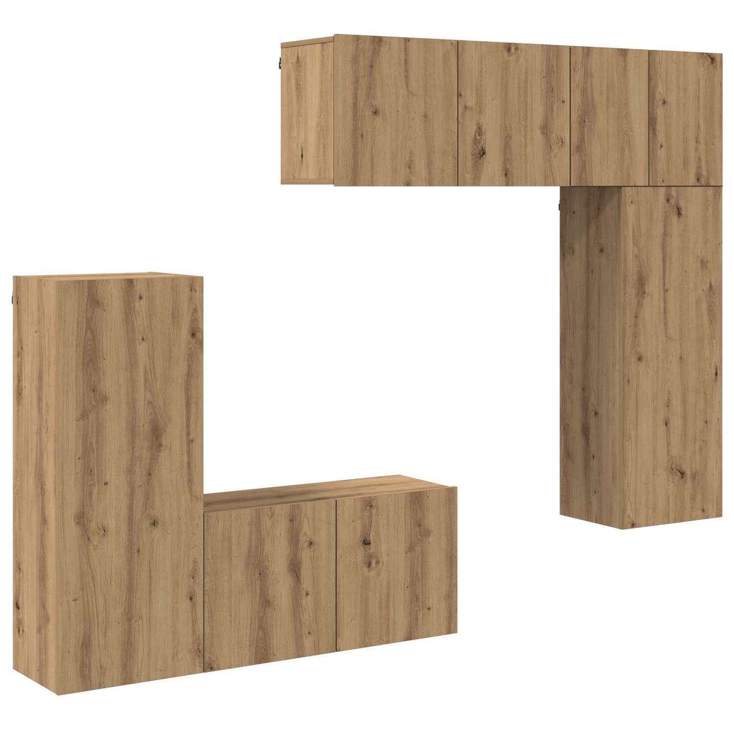 TV Wall Unit 5 pcs Artisan Oak Engineered Wood