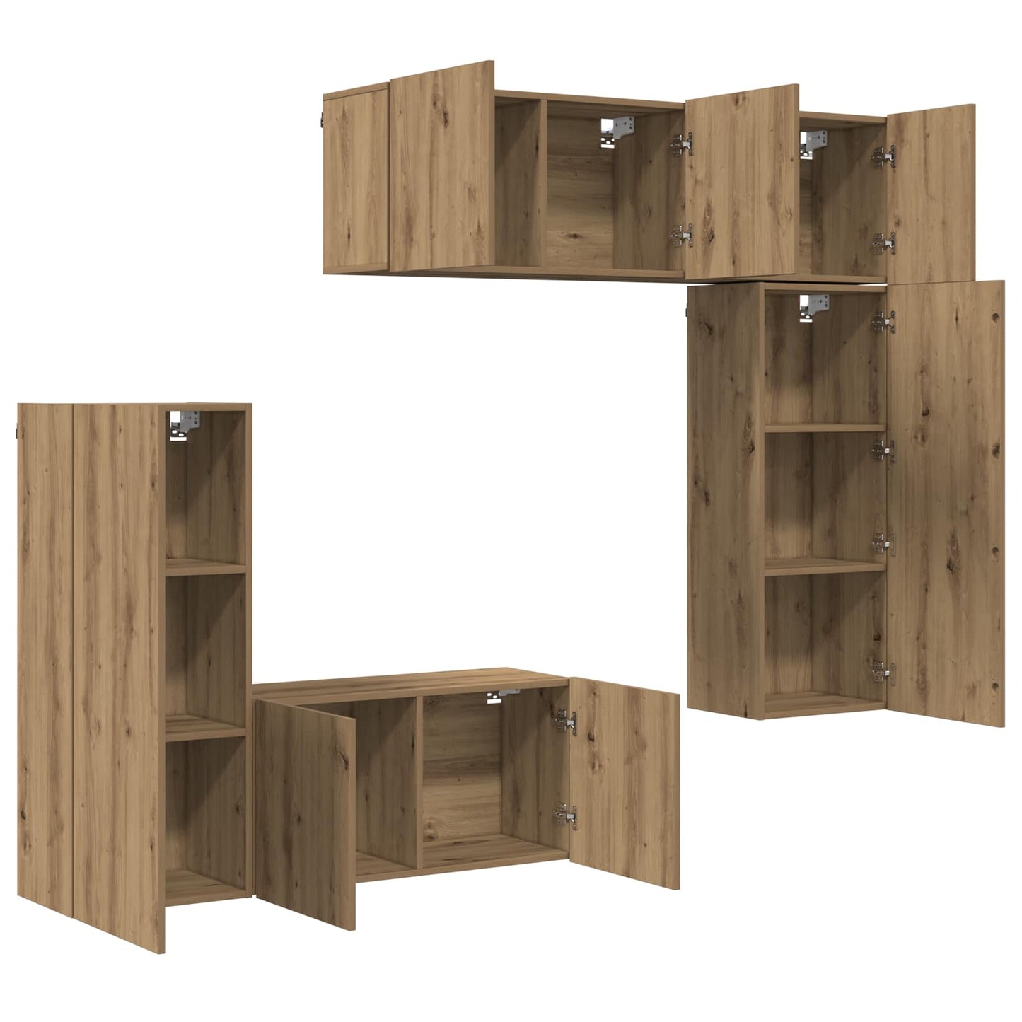 TV Wall Unit 5 pcs Artisan Oak Engineered Wood