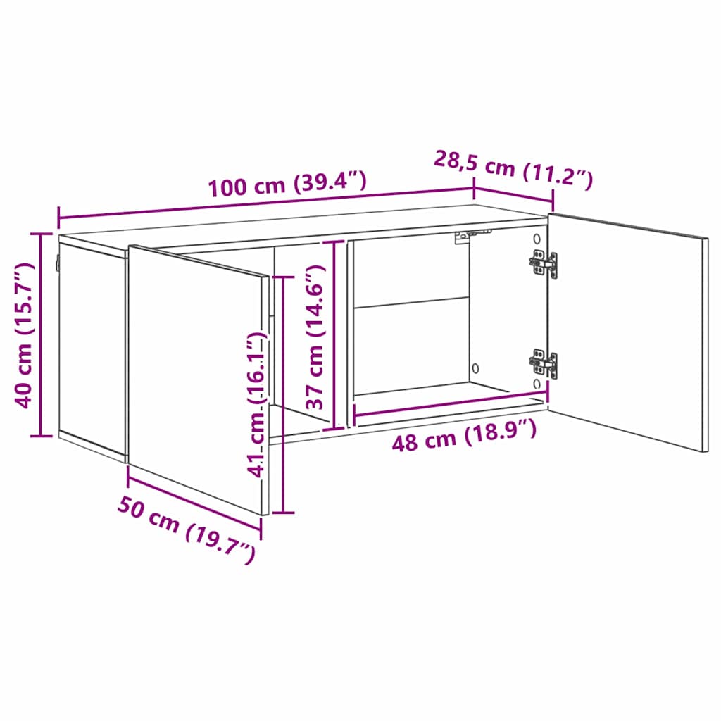 TV Wall Unit Wall-mounted 5 pcs Black oak Engineered Wood