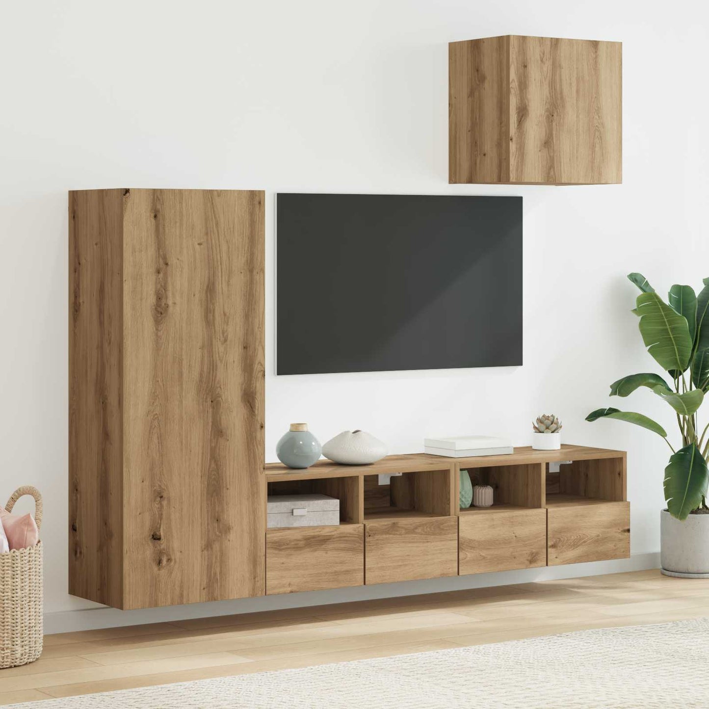 TV Wall Units 4 pcs Artisan Oak Engineered Wood