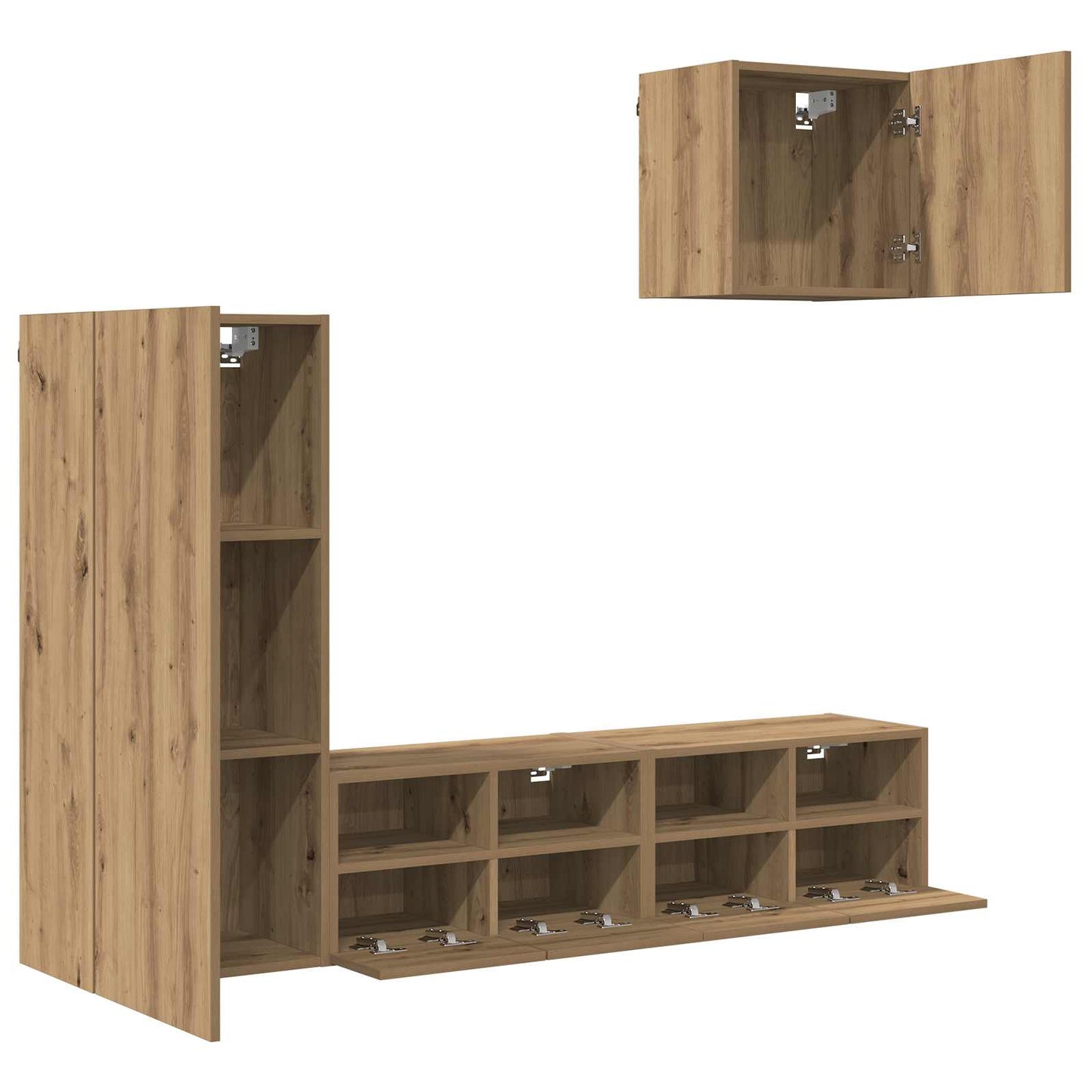 TV Wall Units 4 pcs Artisan Oak Engineered Wood