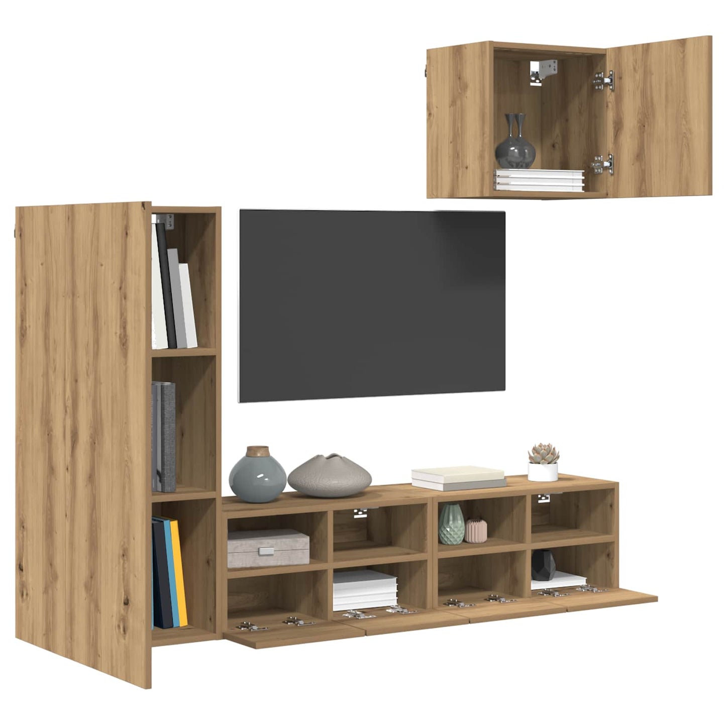 TV Wall Units 4 pcs Artisan Oak Engineered Wood