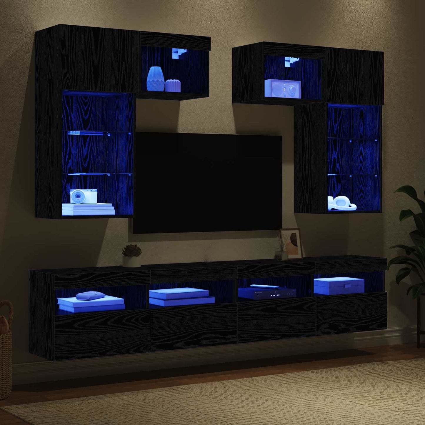 TV Wall Units 6 pcs 100 x 30 x 40 cm Artisan Oak