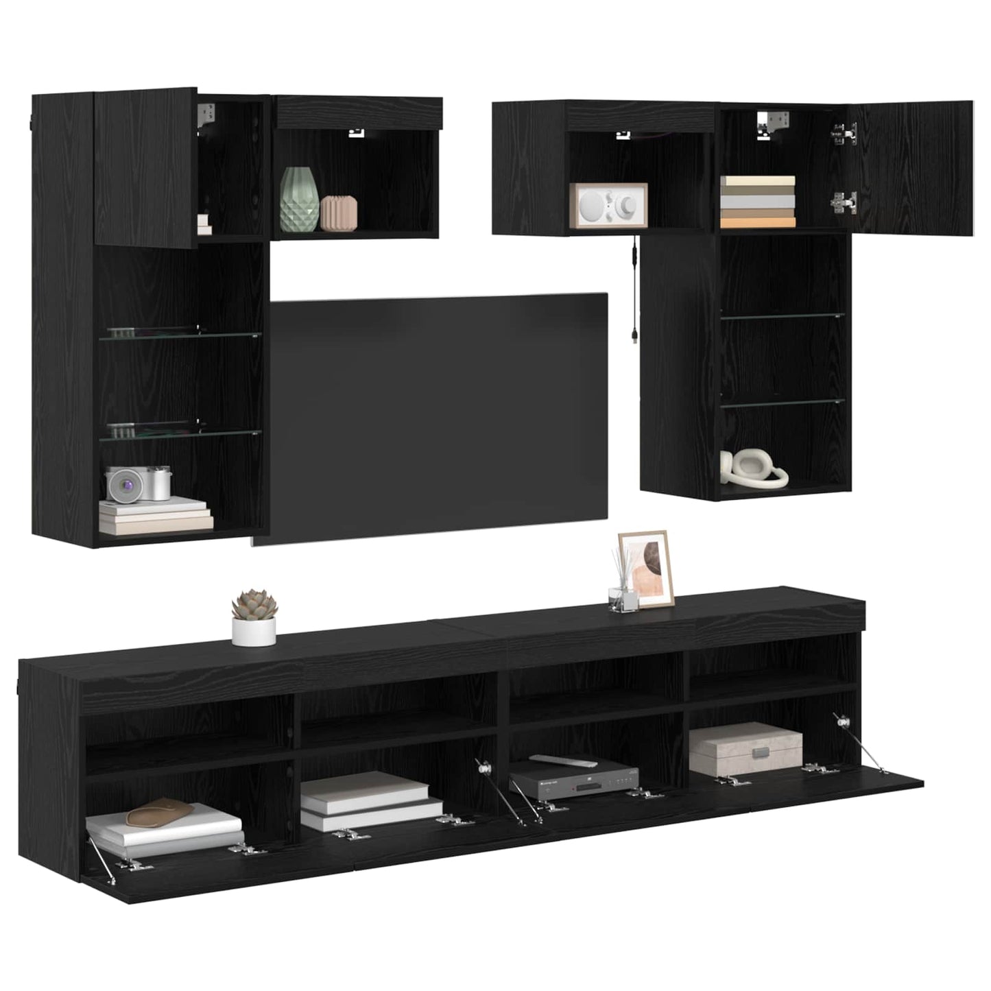 TV Wall Units 6 pcs 100 x 30 x 40 cm Artisan Oak