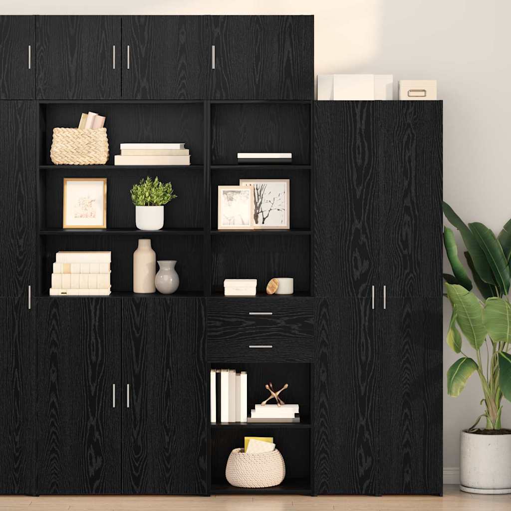 Highboard Black Oak 50 x 42.5 x 225 cm Engineered Wood
