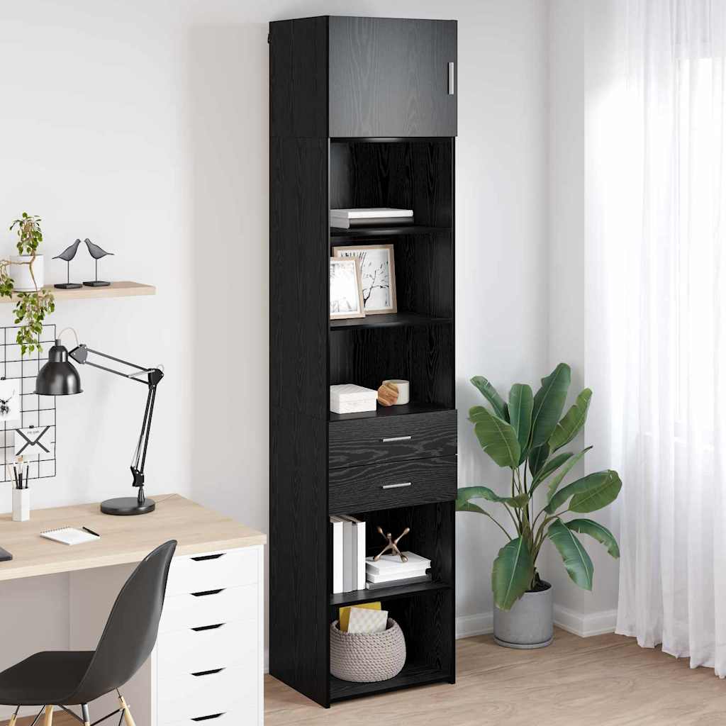 Highboard Black Oak 50 x 42.5 x 225 cm Engineered Wood