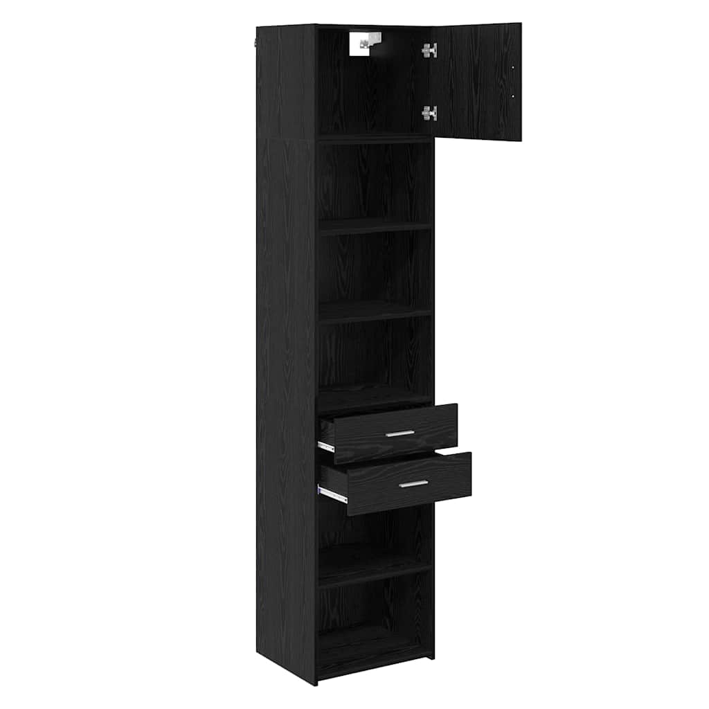 Highboard Black Oak 50 x 42.5 x 225 cm Engineered Wood