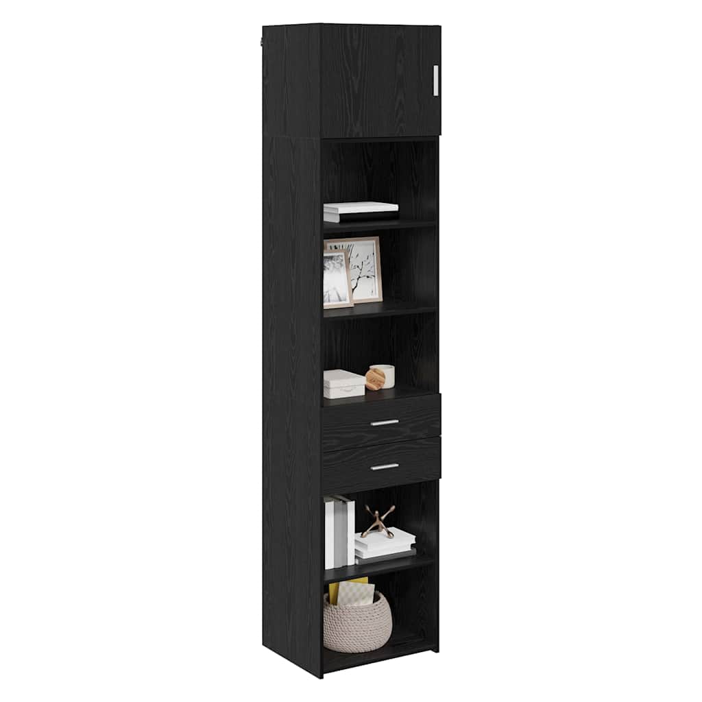 Highboard Black Oak 50 x 42.5 x 225 cm Engineered Wood