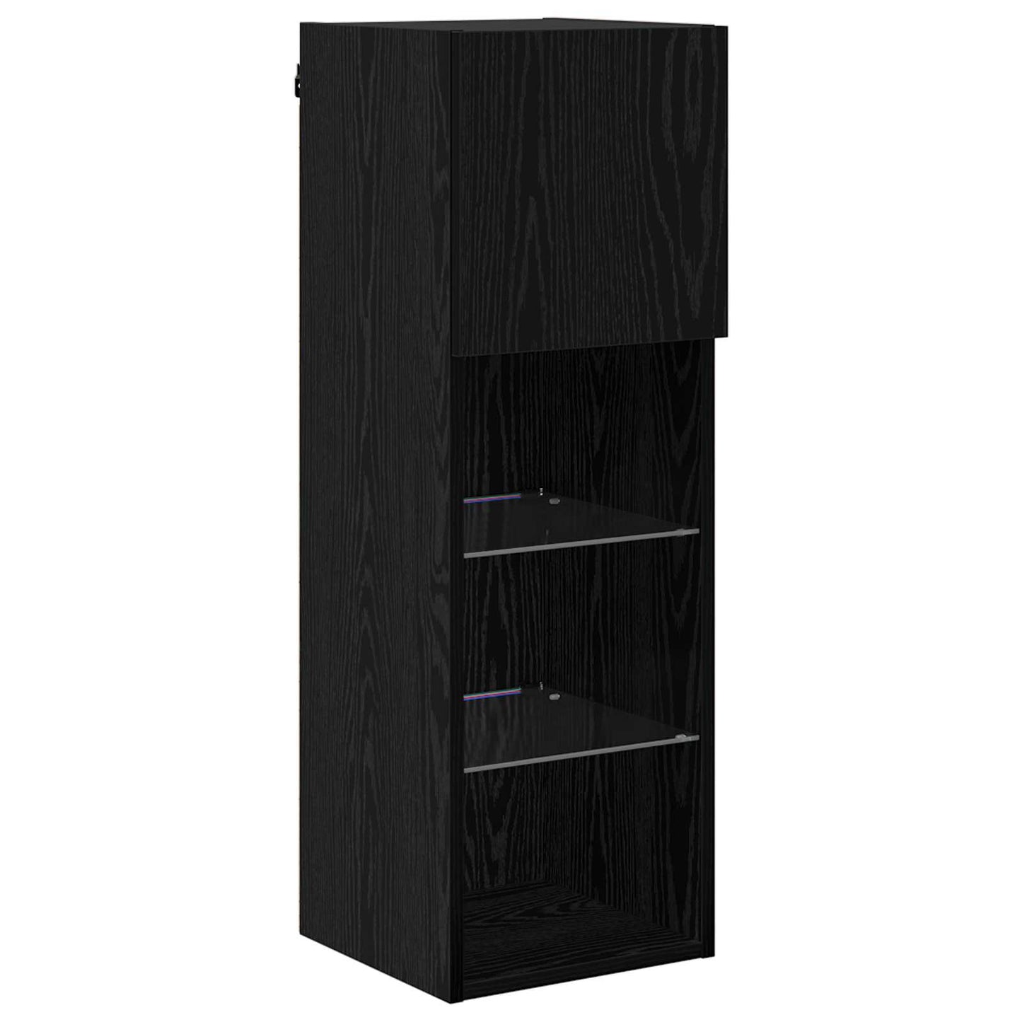 TV Wall Cabinets Wall-mounted 4 pcs Black Oak Engineered Wood