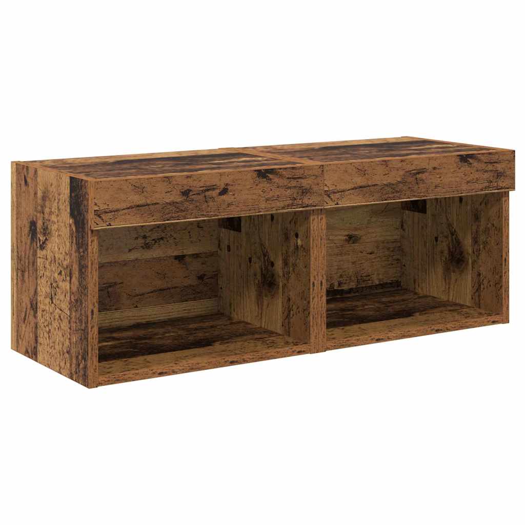 TV Wall Units 8 pcs Old Wood Engineered Wood