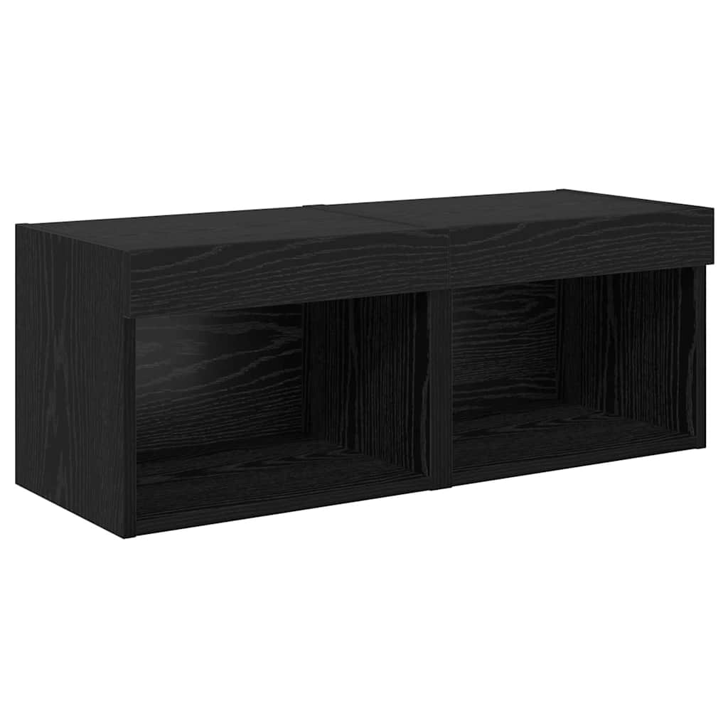 TV Wall Units 8 pcs Black Oak Engineered Wood