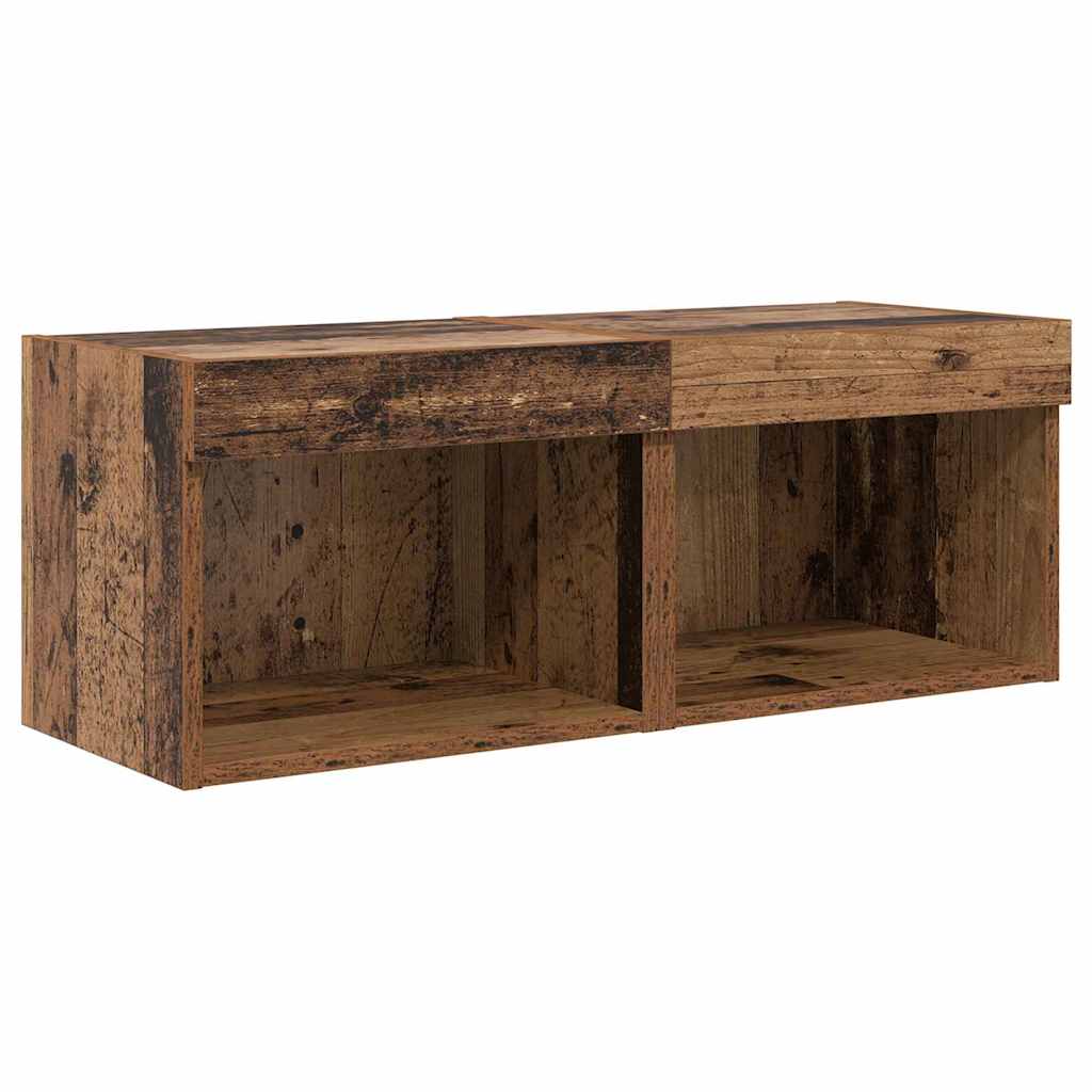 TV Wall Units Wall-mounted 5 pcs Black Oak Engineered Wood