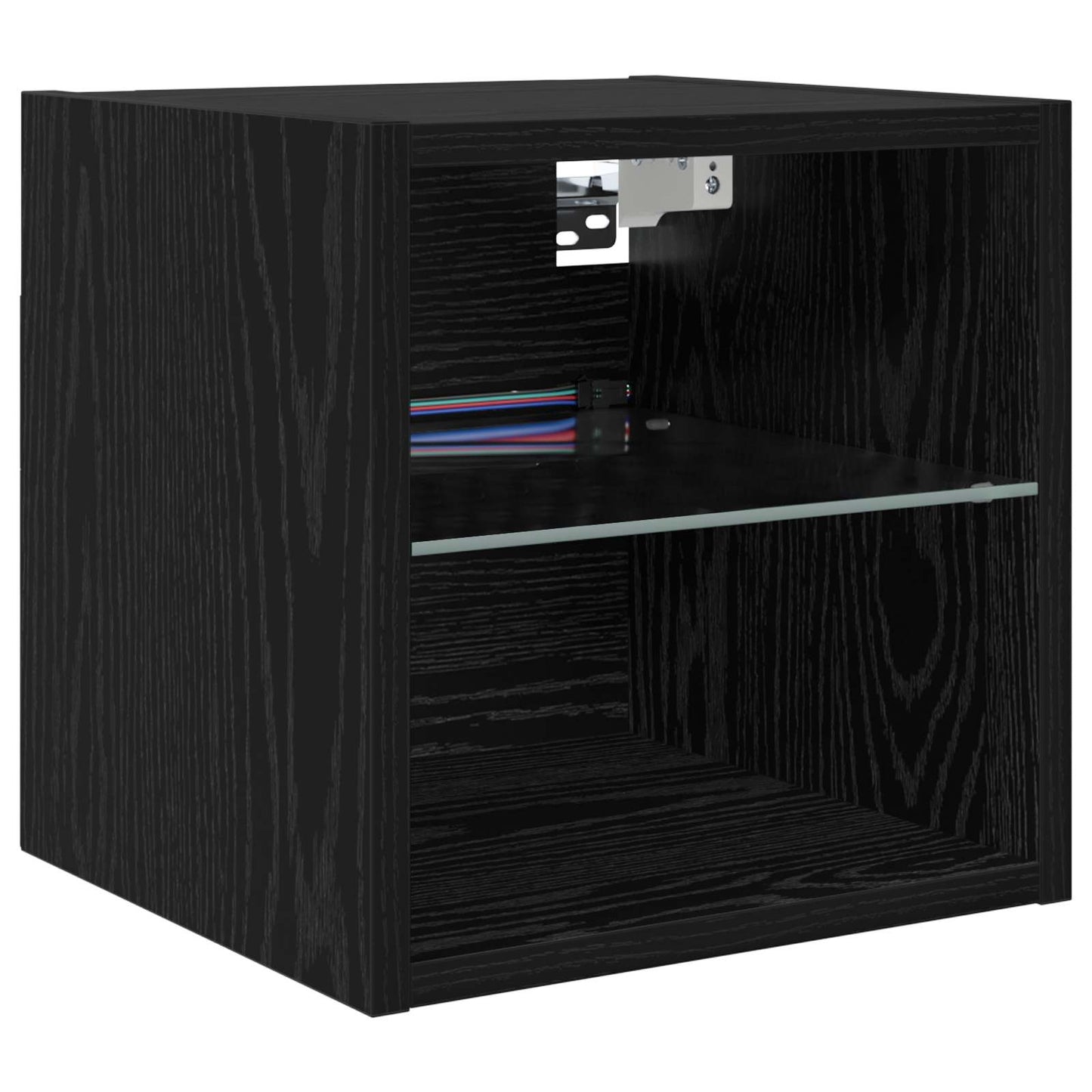 TV Wall Unit Wall-mounted 6 pcs Black Oak Engineered Wood