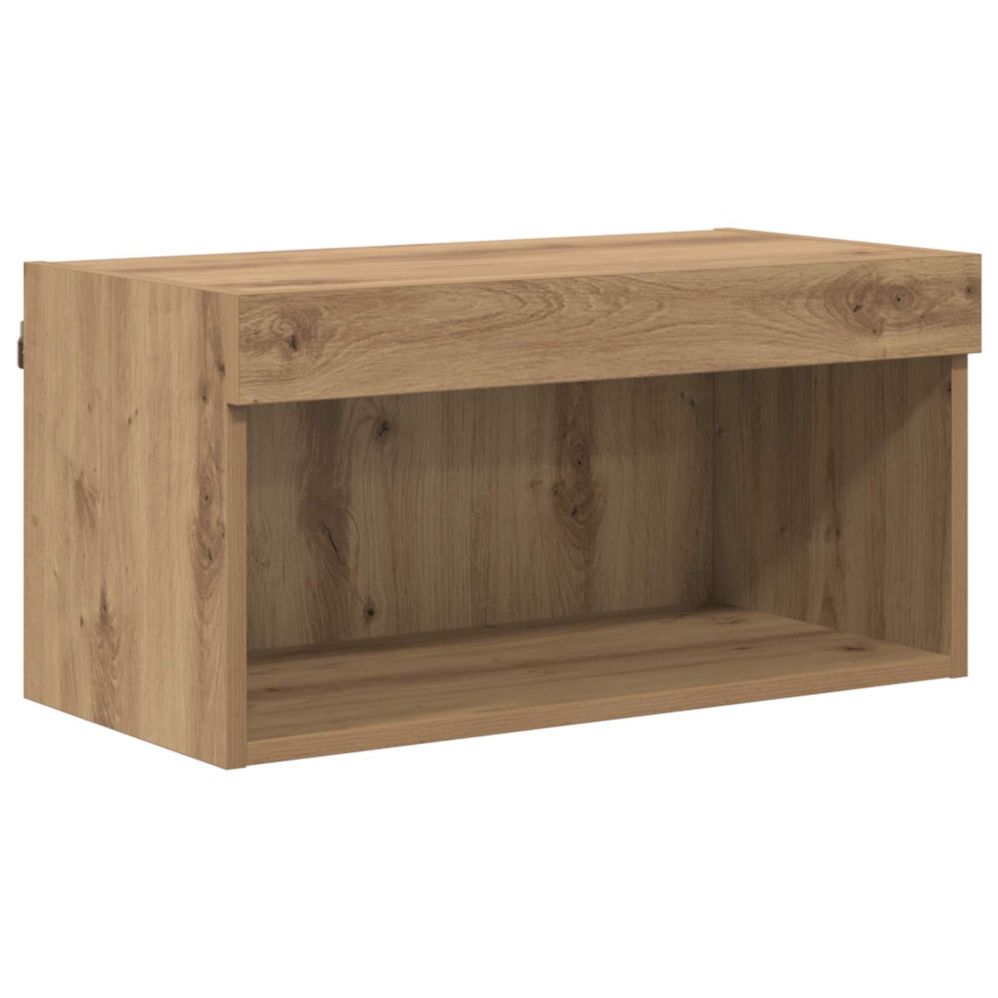 TV Cabinet with LED Strip Lights 8 pcs Artisan Oak Glass