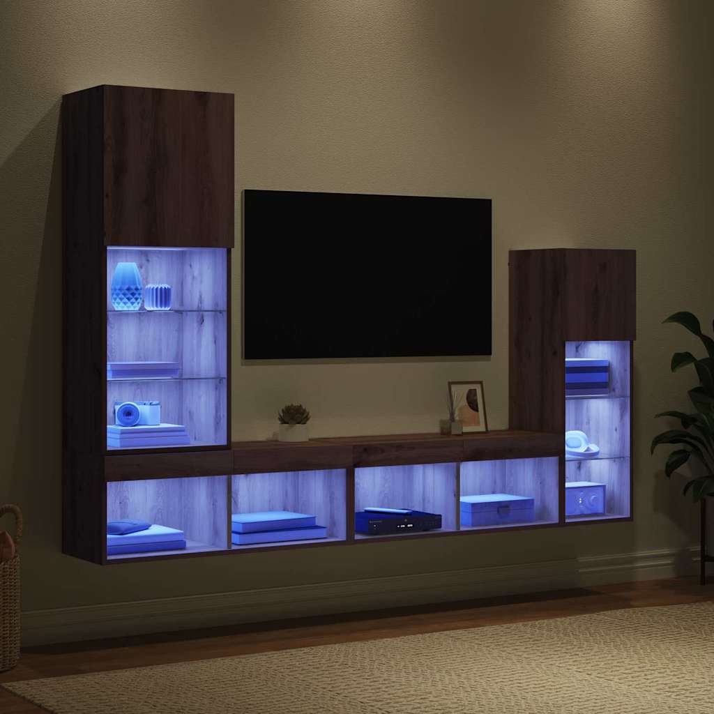 TV Wall Units Wall-mounted 4 pcs Artisan Oak Engineered Wood