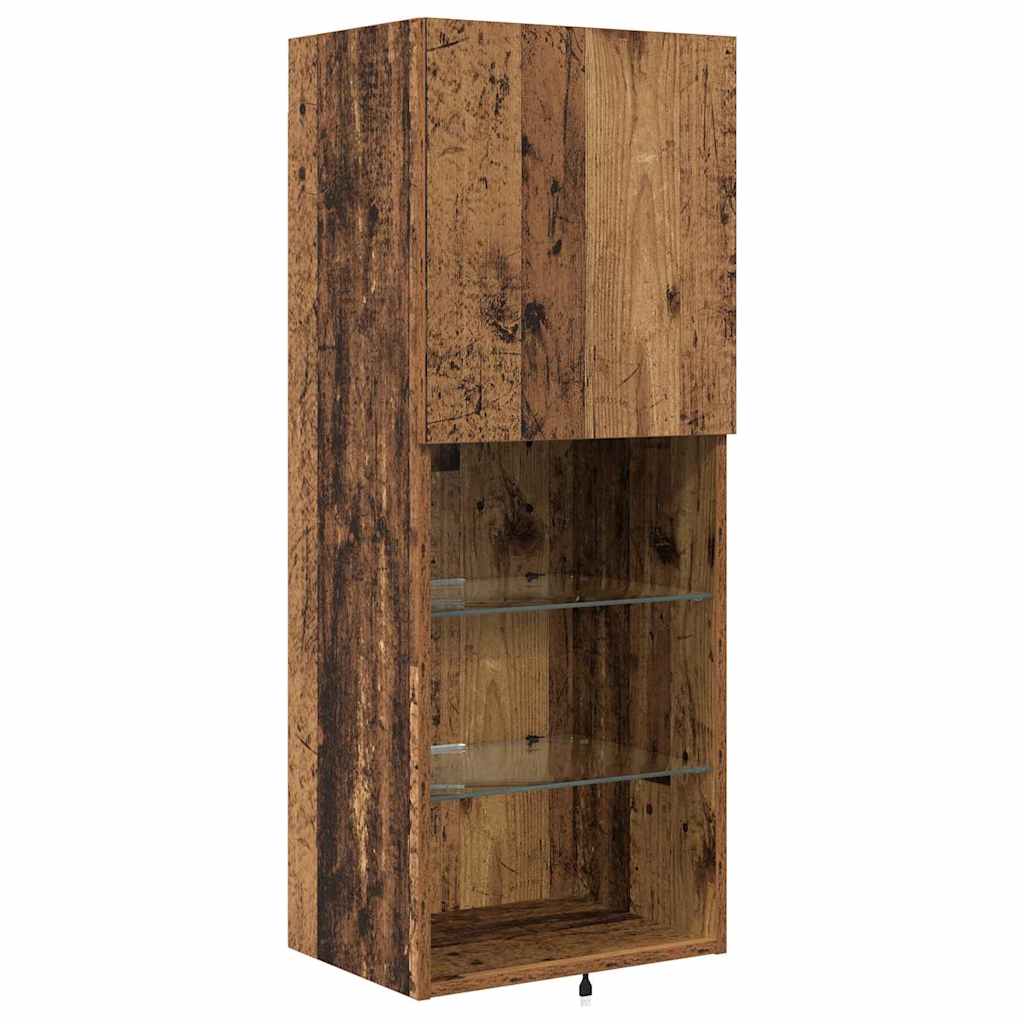 TV Wall Units with LED Strip Lights Old Wood Engineered Wood