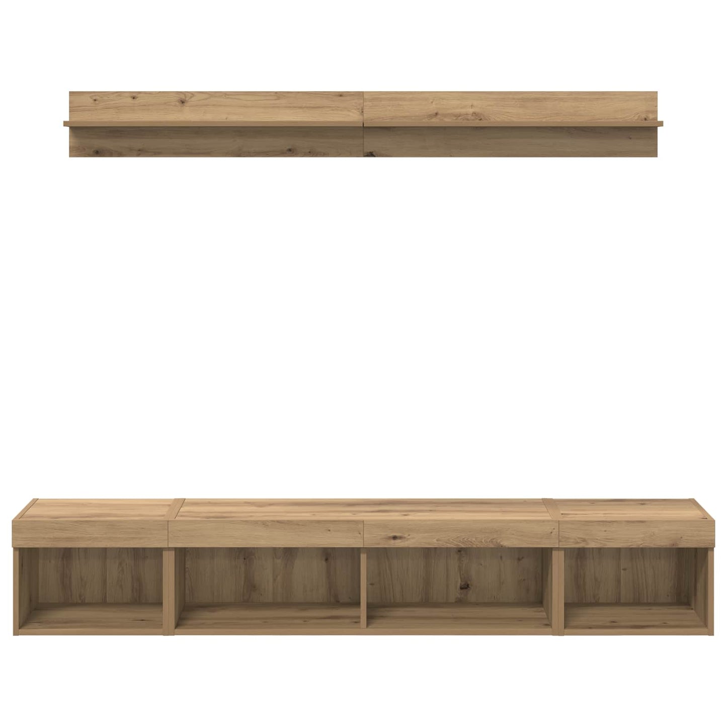 TV Wall Cabinet Set with LED 5 pcs Artisan Oak Engineered Wood