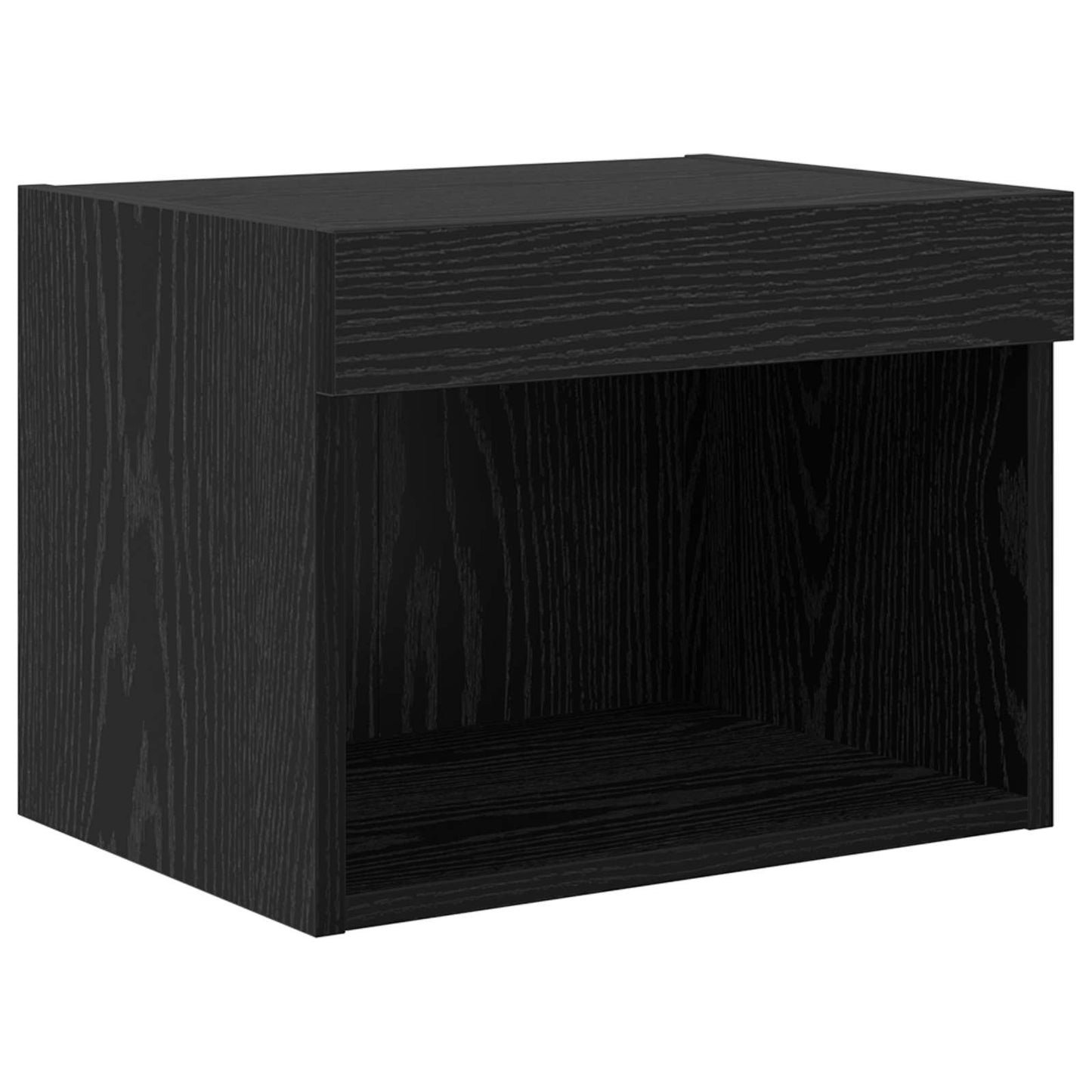 TV Wall Cabinet Set with LED 5 pcs Black Oak Engineered Wood