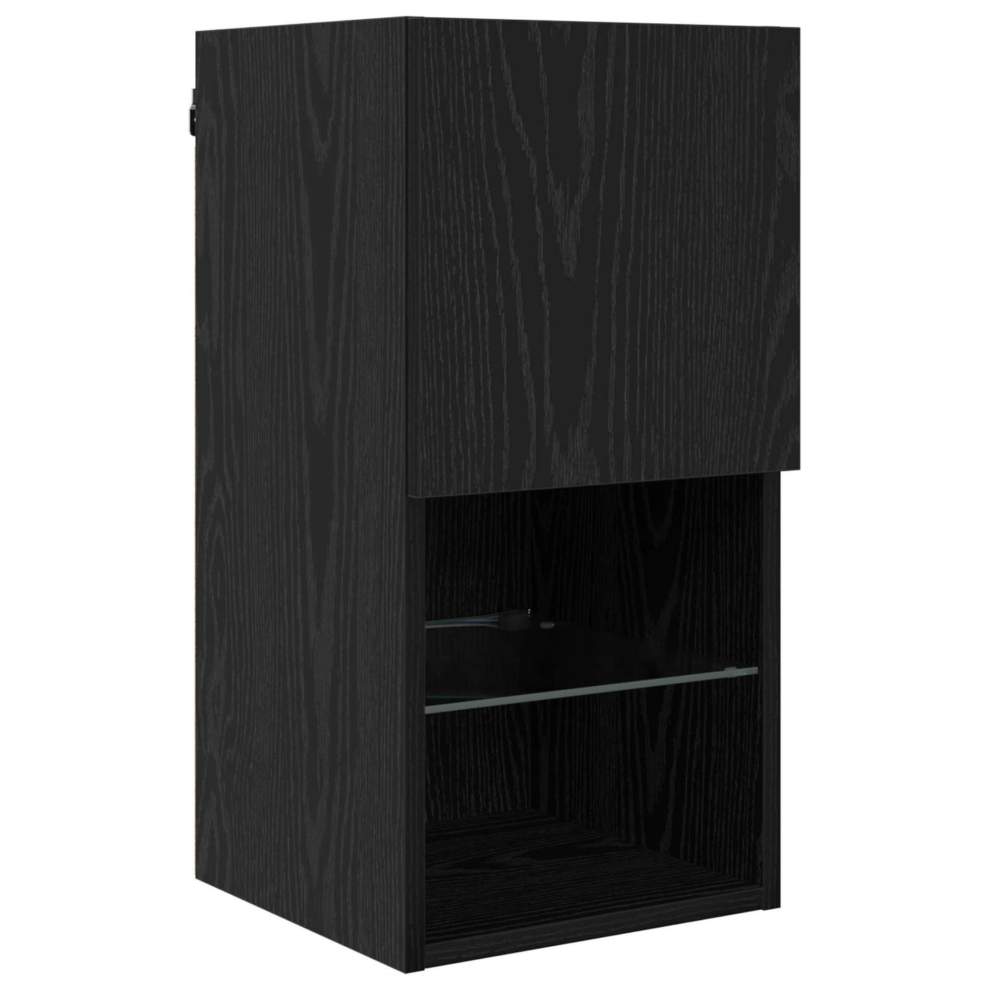 TV Wall Units with LED with LED 6 pcs Black Oak Engineered Wood