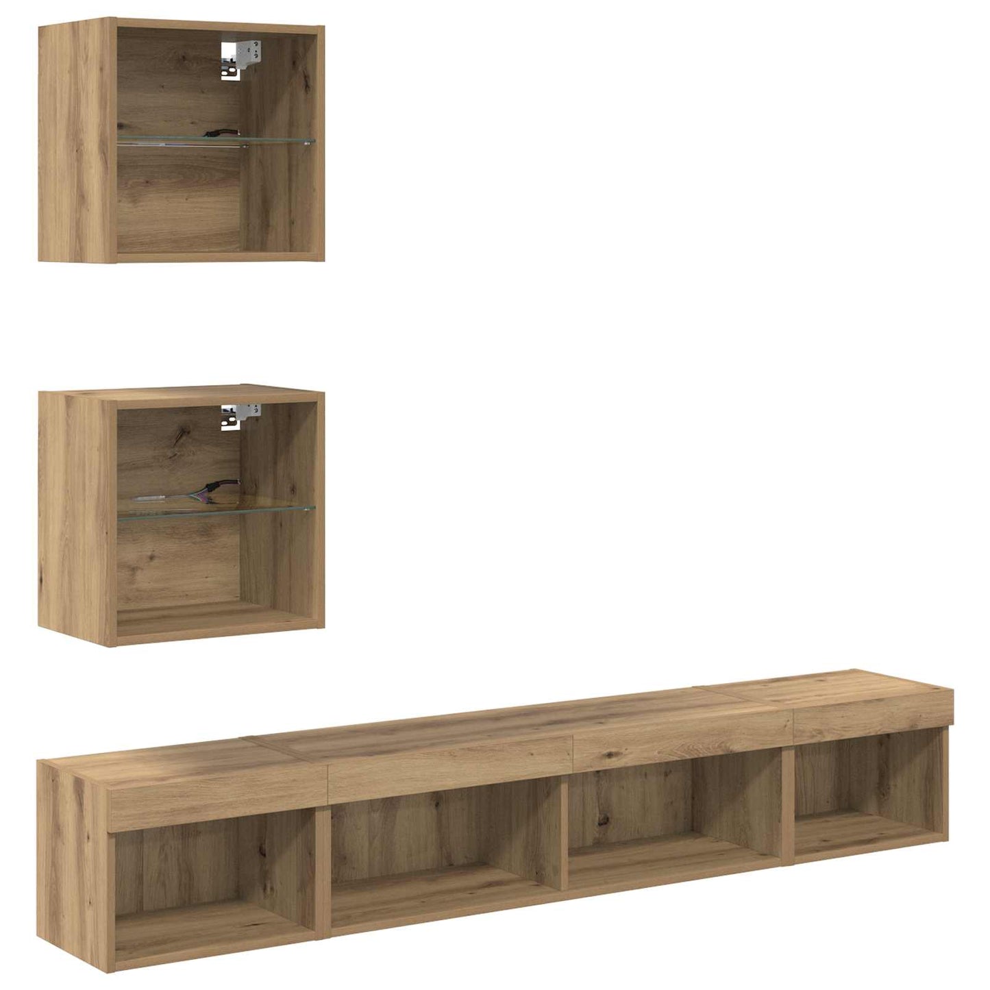 TV Wall Units with LED 5 pcs Artisan Oak Engineered Wood