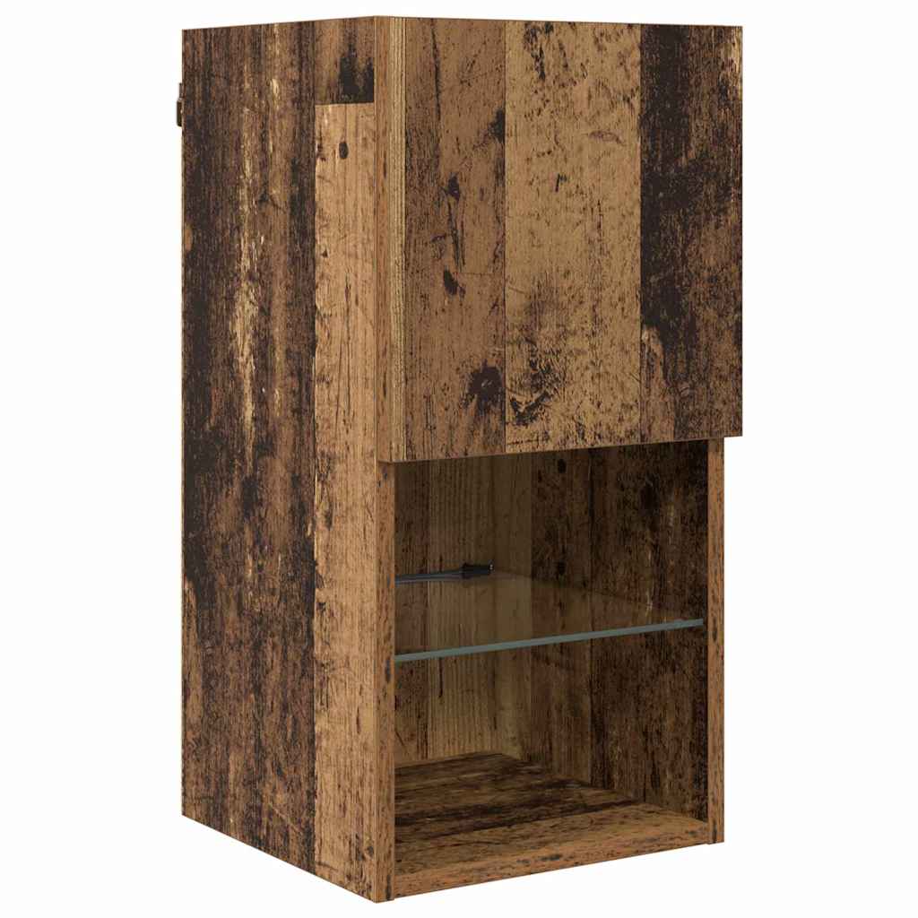 TV Wall Units with LED 6 pcs Old Wood Engineered Wood