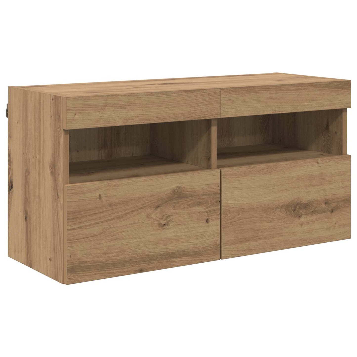 TV Wall Unit with LED 4 pcs Artisan Oak Engineered Wood
