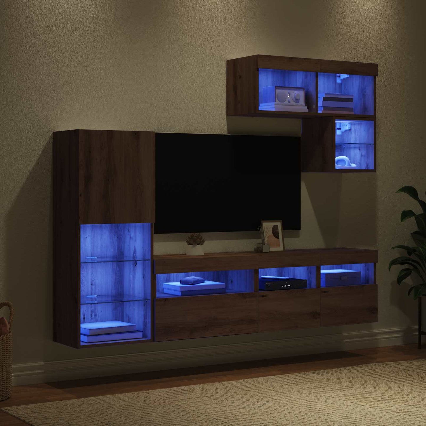 TV Wall Units Wall-mounted 6 pcs Artisan Oak Engineered Wood