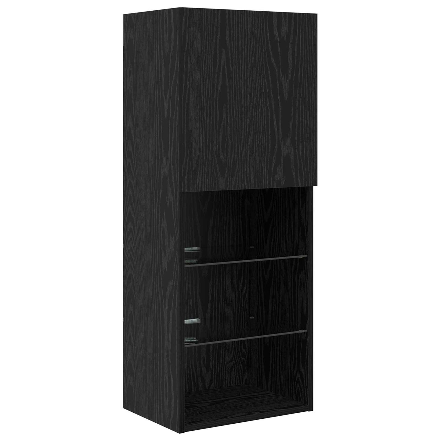 TV Wall Units Wall-mounted 6 pcs Black Oak Engineered Wood