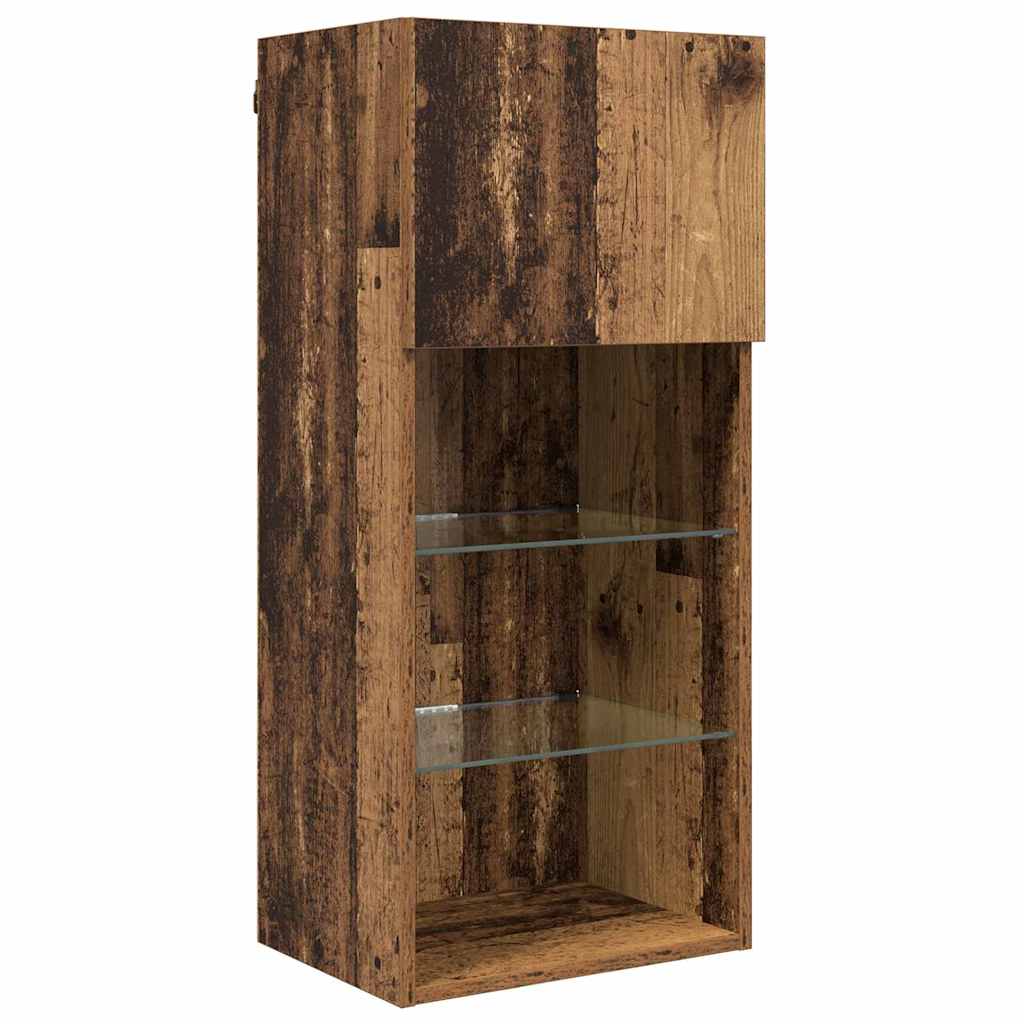 TV Wall Units with LED Old Wood Engineered Wood