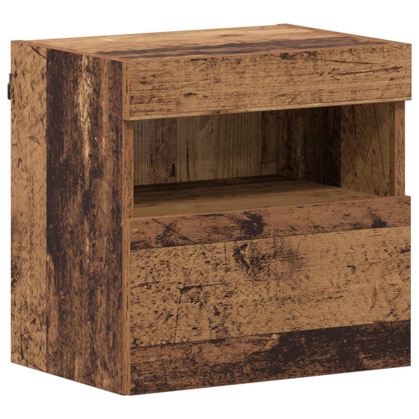 TV Cabinet with LED Wall-mounted 7 pcs Old Wood Engineered Wood