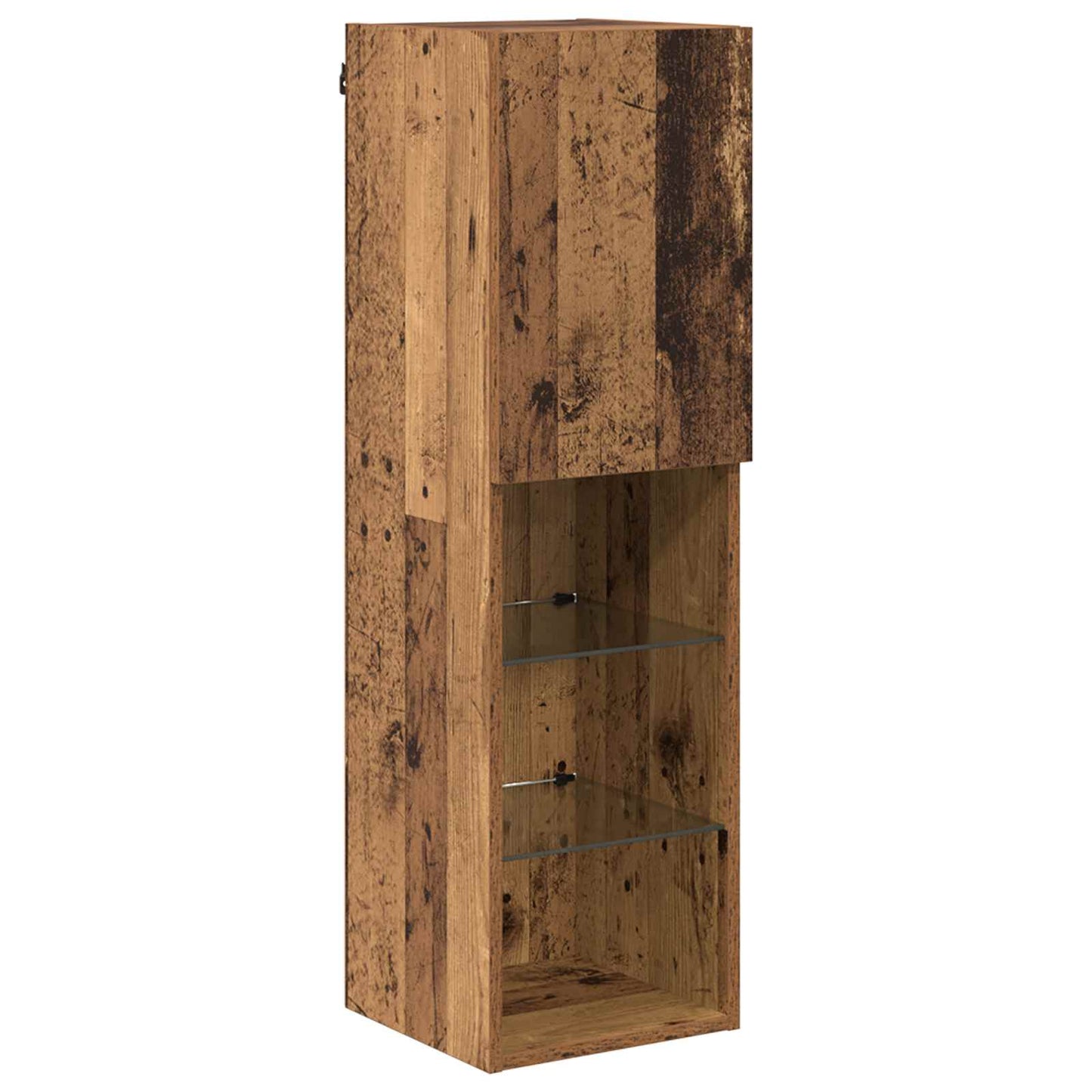 TV Wall Cabinet Set with LED 6 pcs Old Wood Engineered Wood