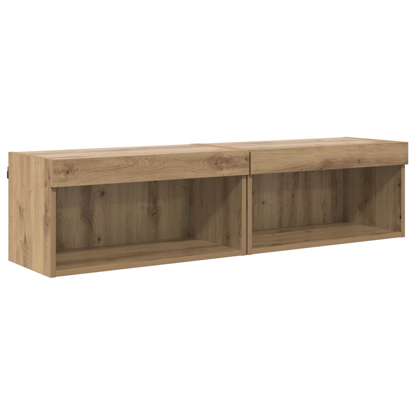 TV Wall Cabinet Set with LED 6 pcs Artisan Oak Engineered Wood